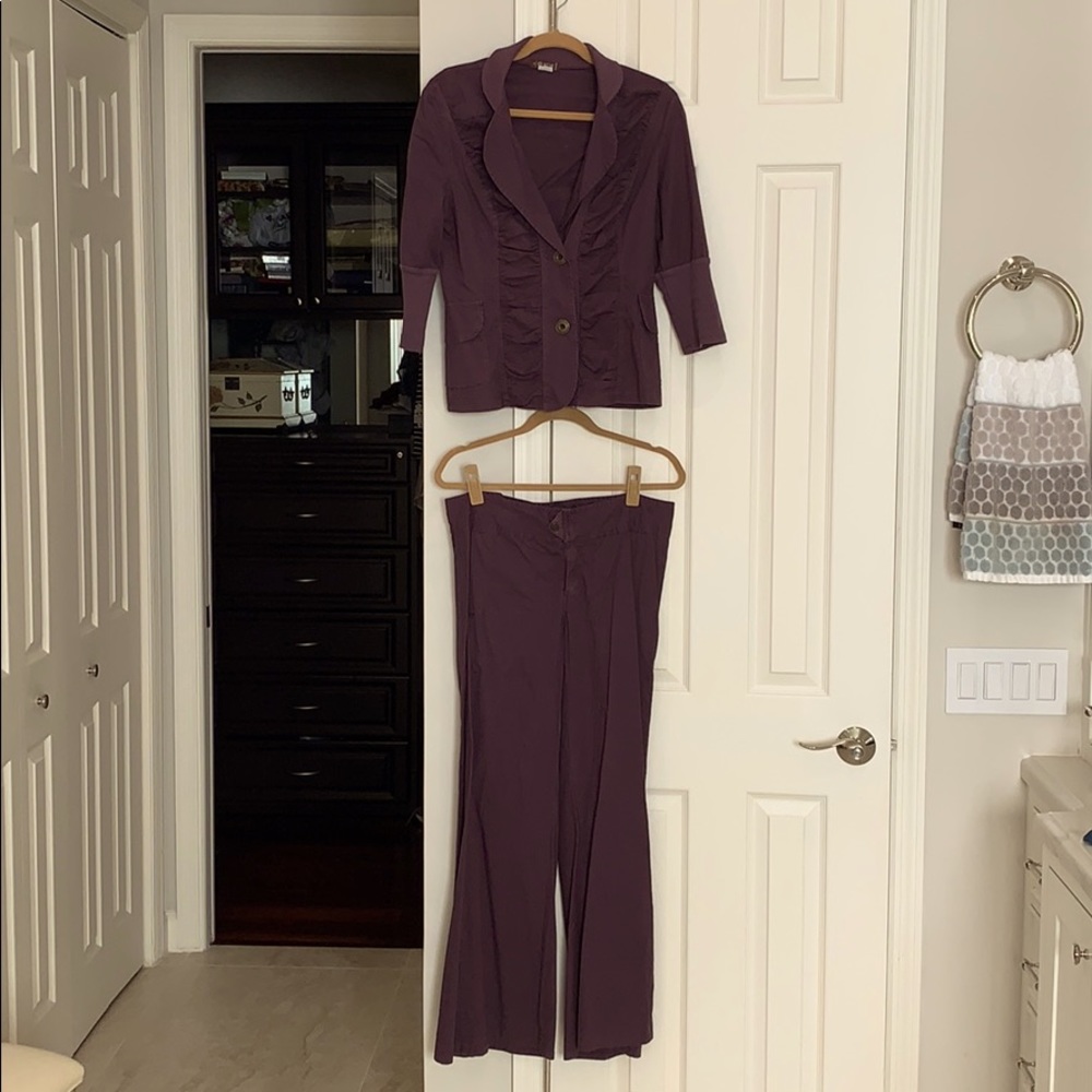 XCVI purple cotton pants suit